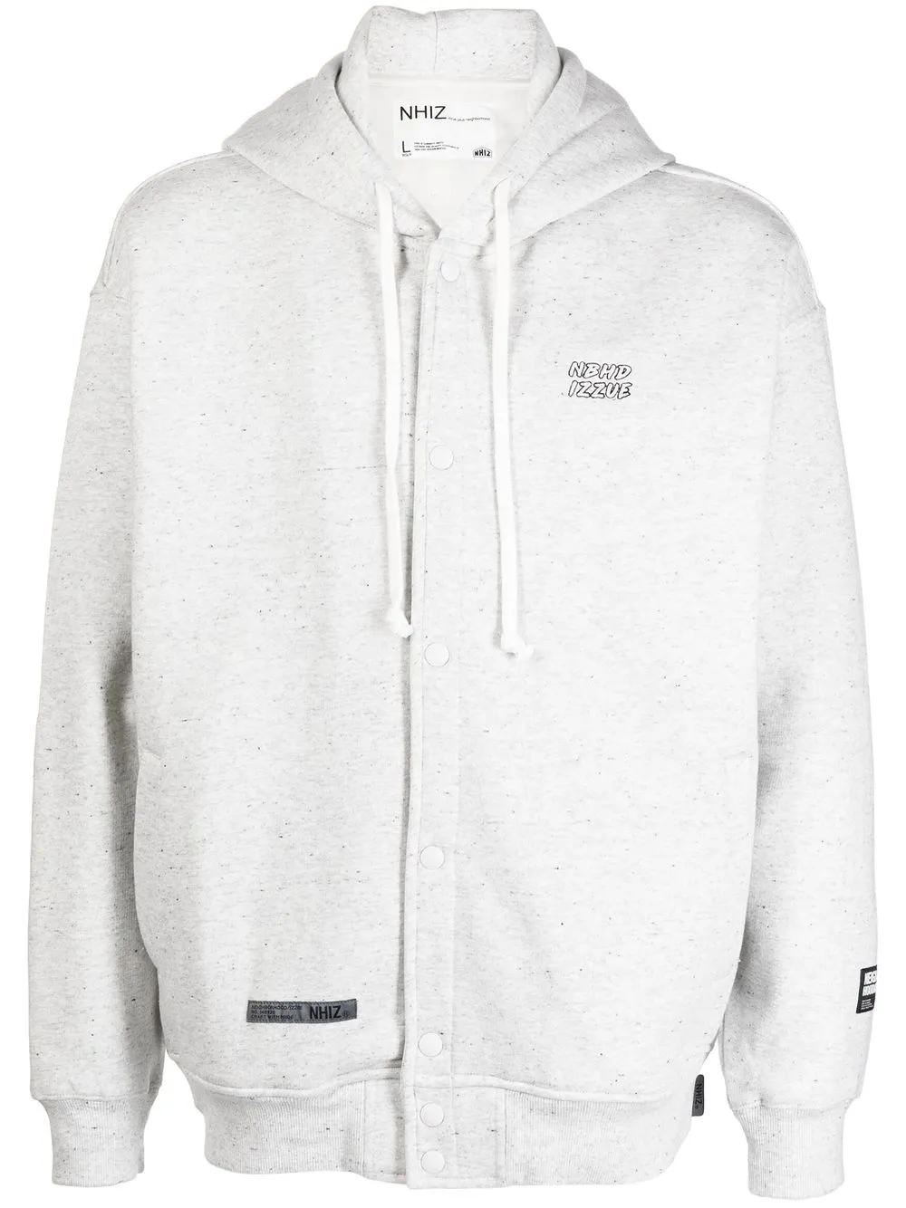 

izzue hoodie con logo bordado y cierre - Gris