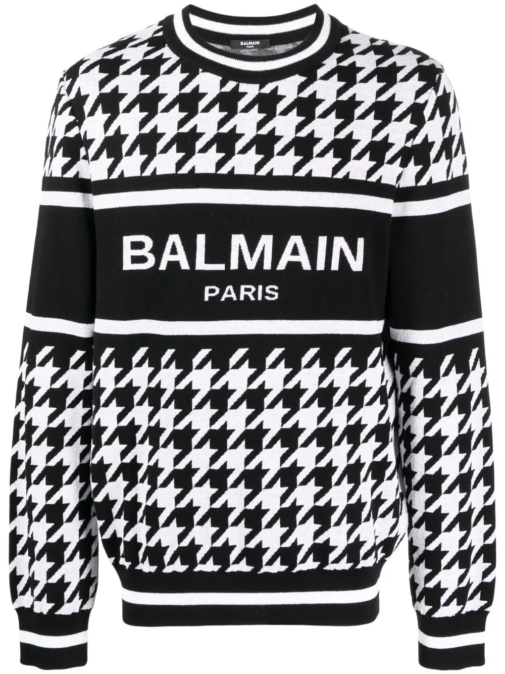 

Balmain suéter tejido con motivo pied de poule - Negro