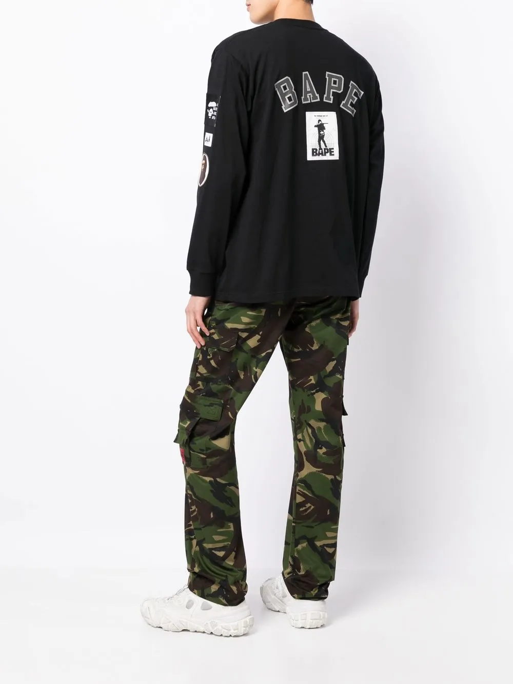 A BATHING APE® T-shirt met lange mouwen - Zwart
