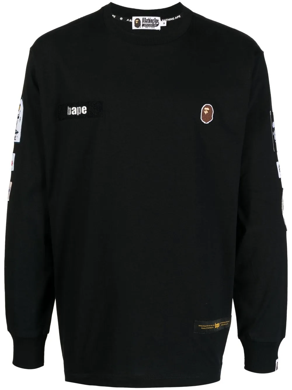 

A BATHING APE® playera con aplique del logo - Negro