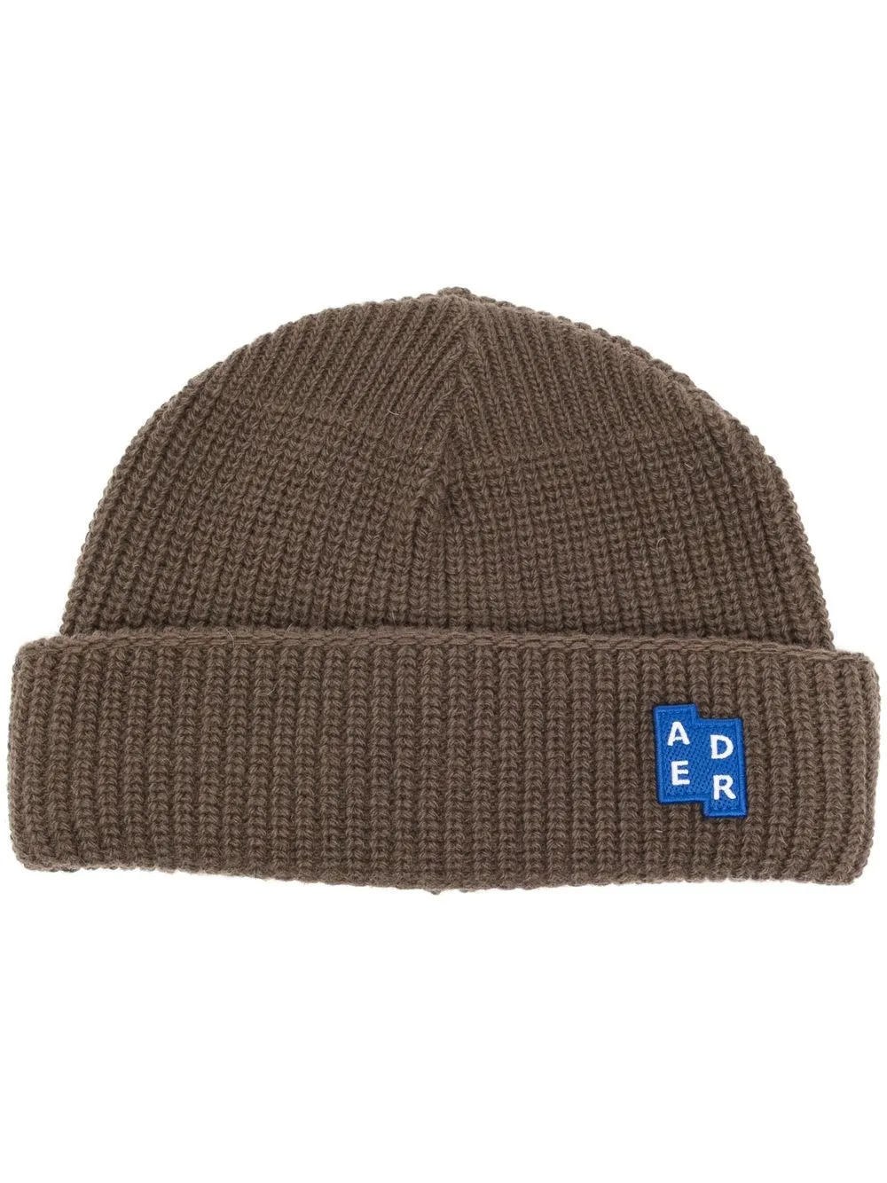 

Ader Error gorro tejido de canalé con parche del logo - Marrón