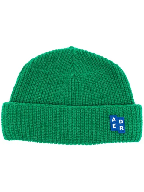 Ader Error gorro tejido de canalé con parche del logo 