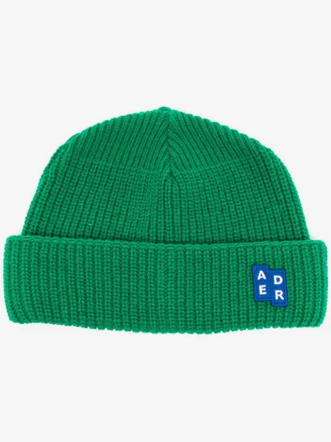 Ader Error logo-patch ribbed-knit beanie 