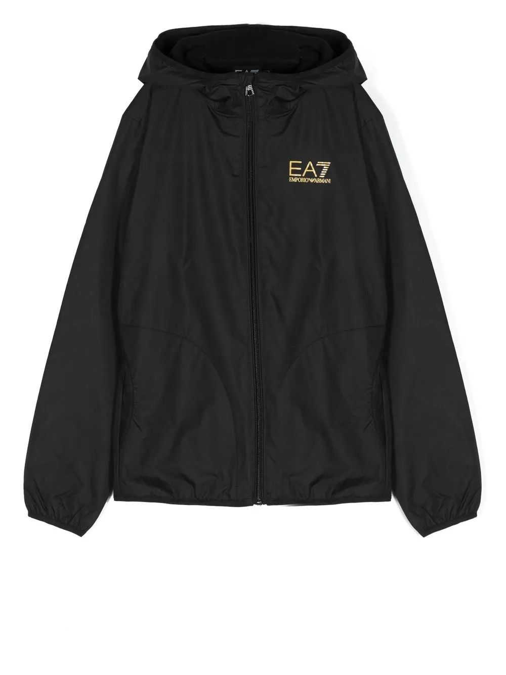 

Emporio Armani Kids logo-print zip-up jacket - Black