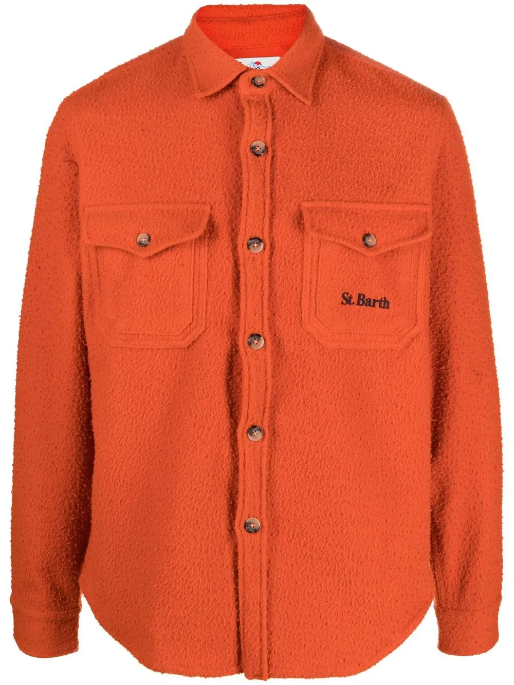 

MC2 Saint Barth logo-embroidered shirt jacket - Orange