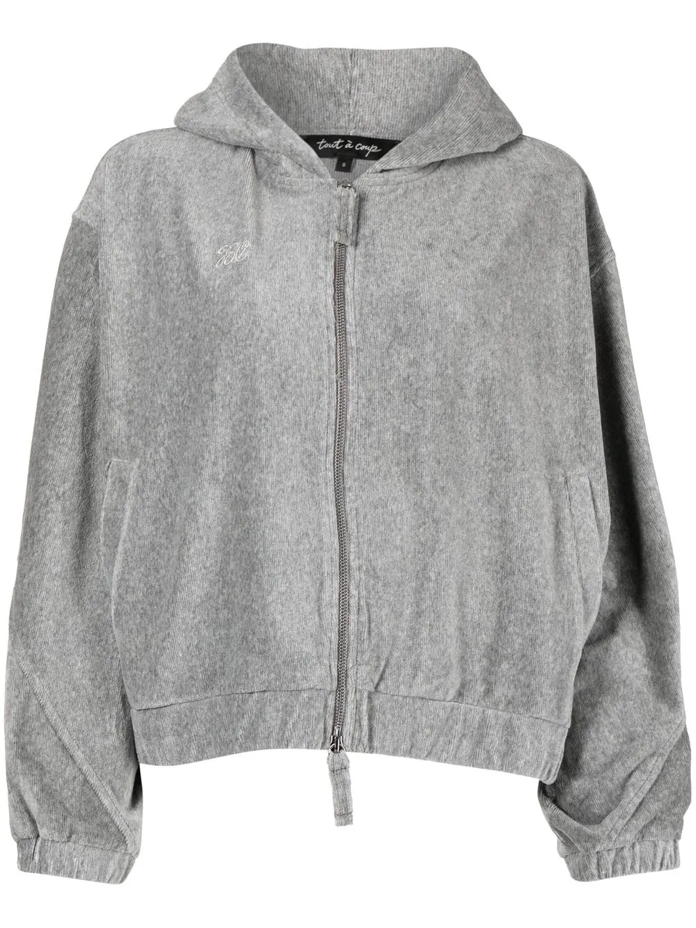 

tout a coup hoodie con logo bordado y cierre - Gris