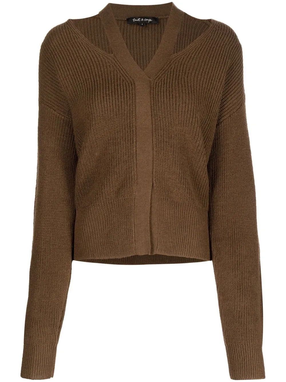 

tout a coup cut-out detail cardigan - Brown