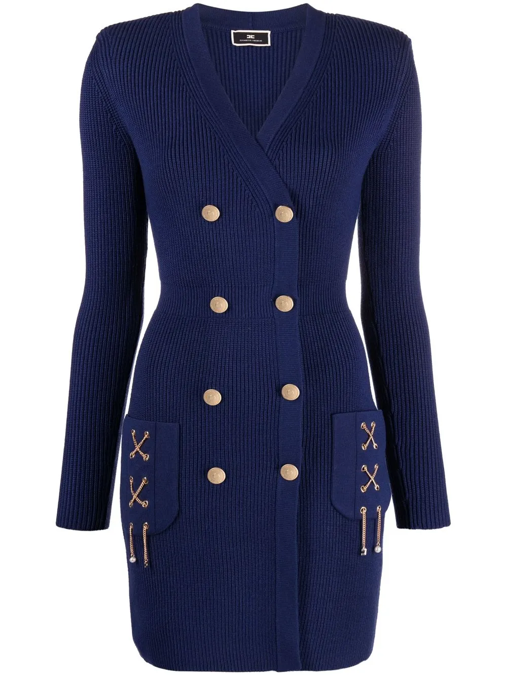 

Elisabetta Franchi double-breasted knit dress - Blue