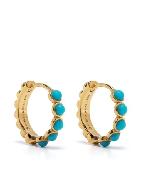 DOWER AND HALL turquoise-embellished huggie hoops