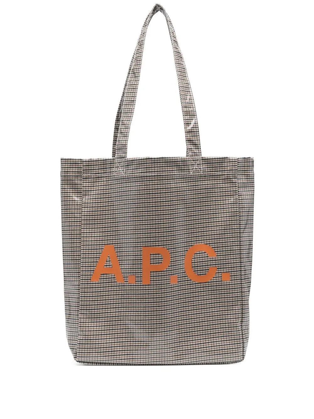 

A.P.C. tote Lou con estampado pied de poule - Marrón
