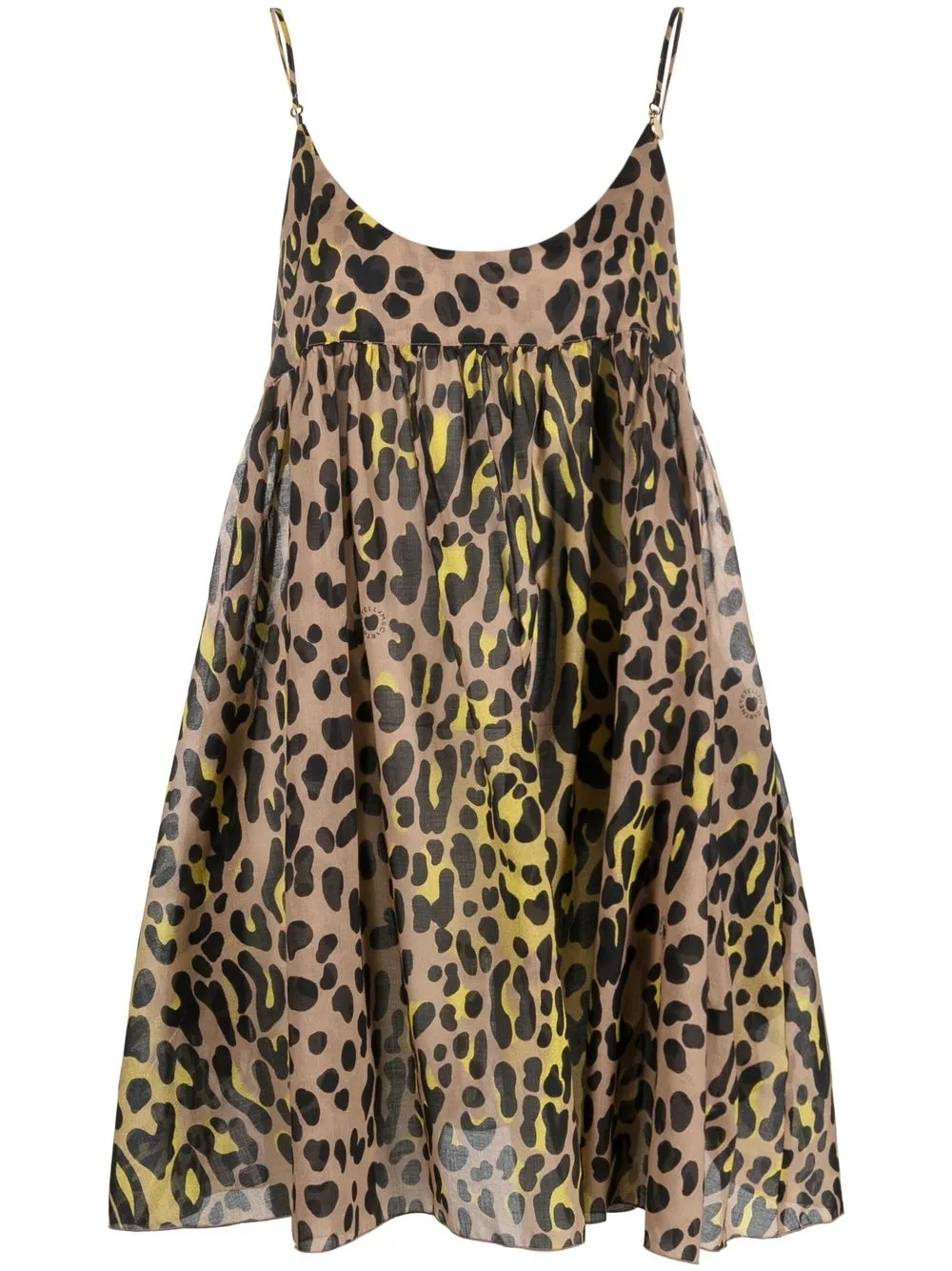 

Stella McCartney vestido corto con estampado de leopardo - Marrón