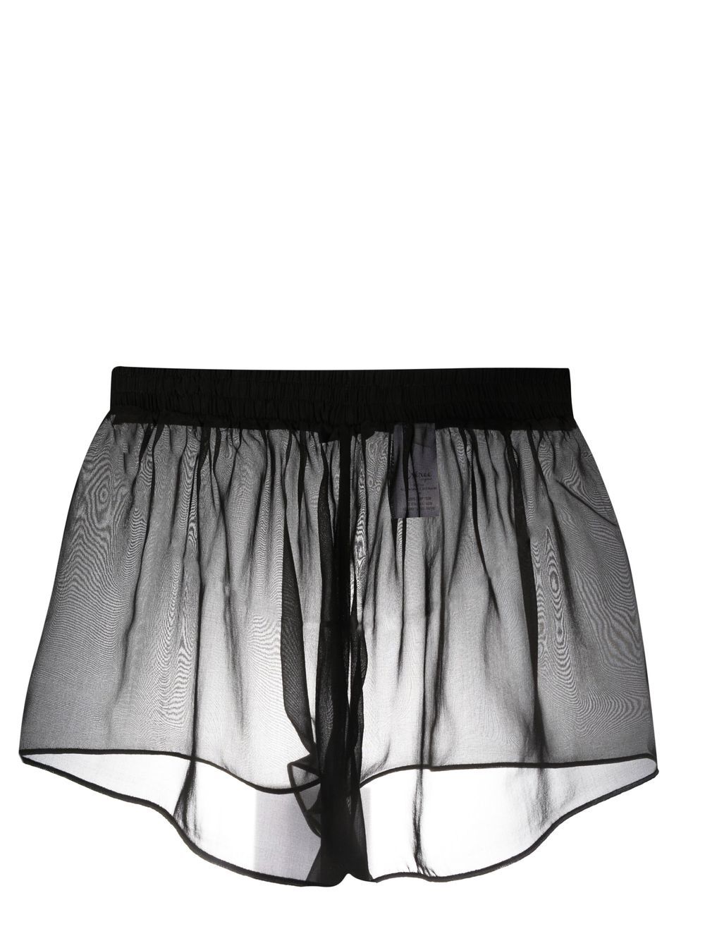 

Oséree shorts de pijama de seda semitransparentes - Negro