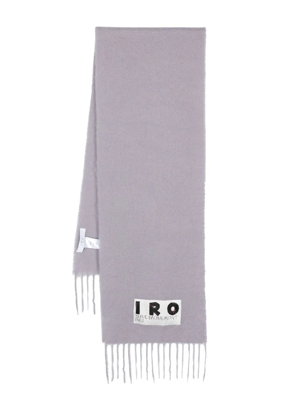 

IRO logo-patch fringed edge scarf - Purple