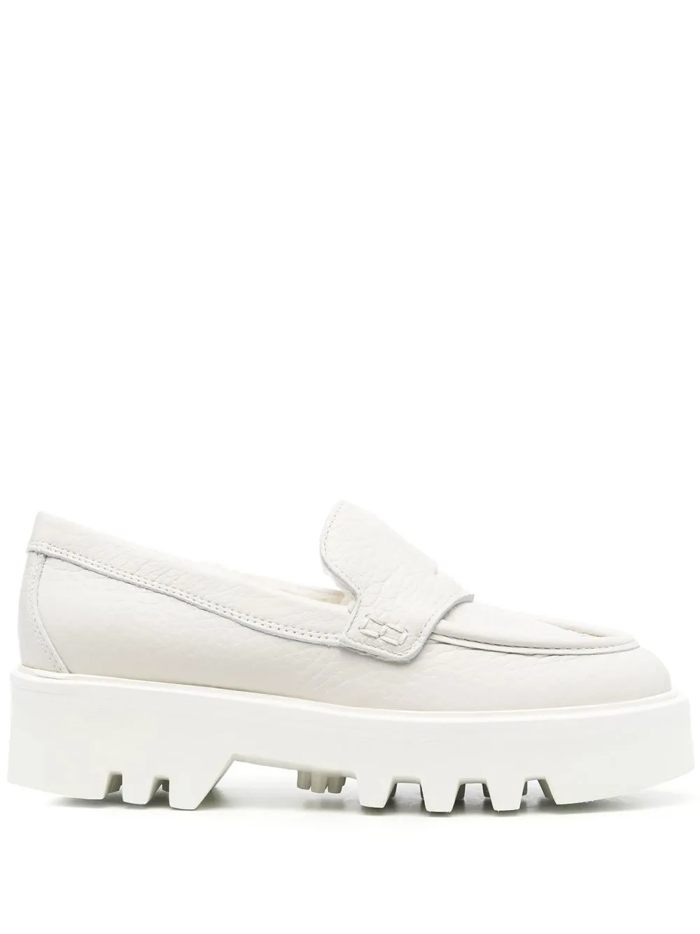 

Furla debossed-logo ridged-sole loafers - White