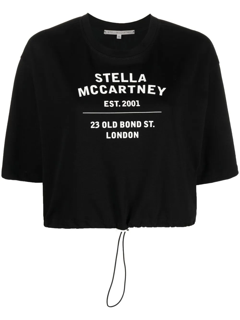 

Stella McCartney logo-print drawstring T-shirt - Black