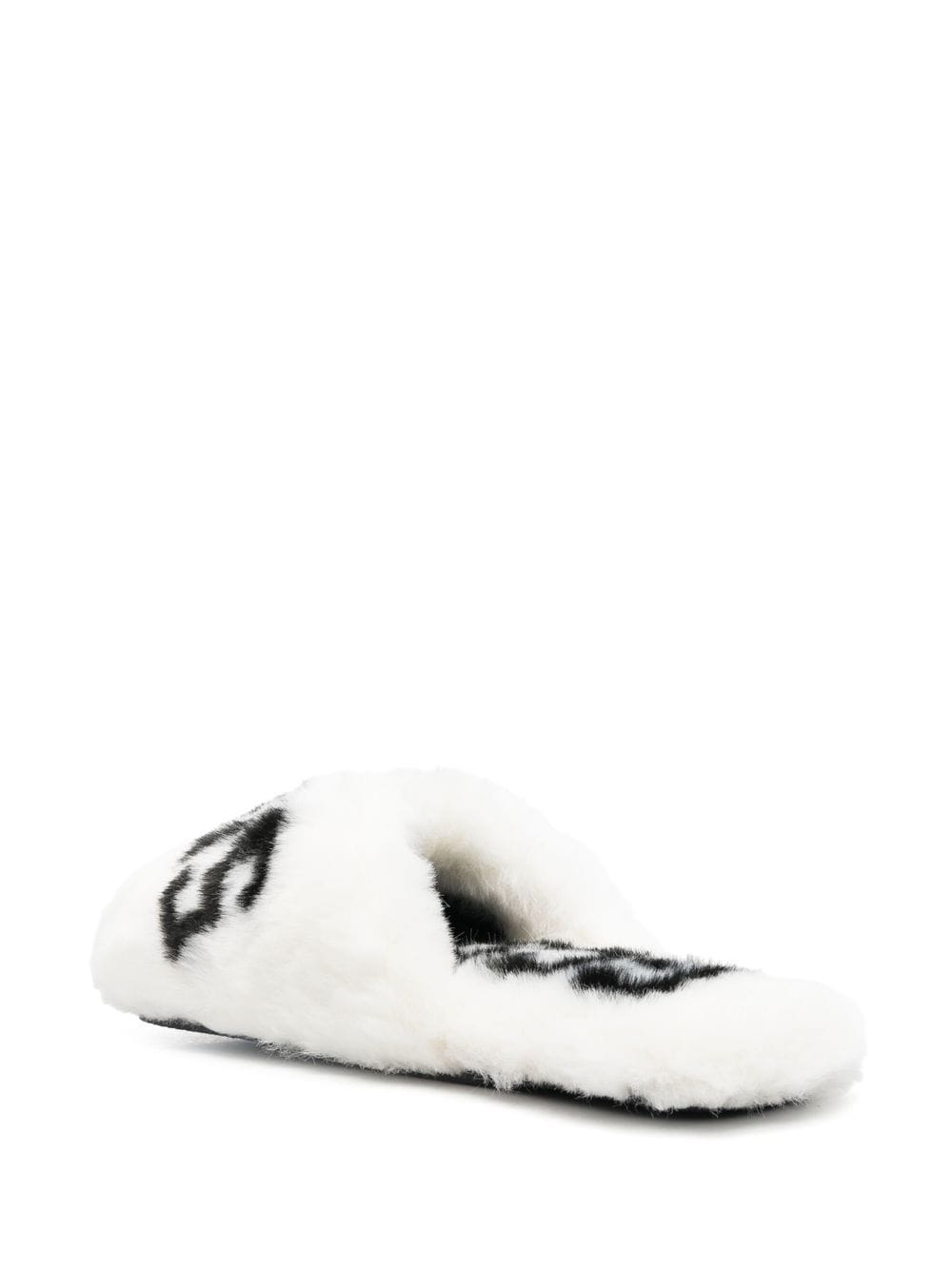 Shop Gcds Logo-print Faux-fur Slippers In White