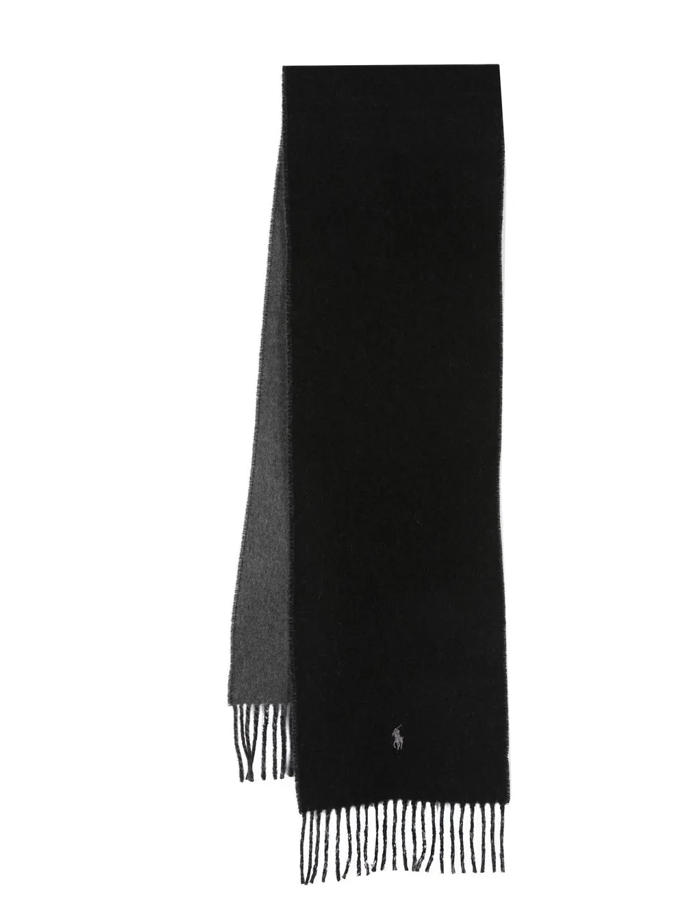 

Polo Ralph Lauren embroidered-logo wool scarf - Black