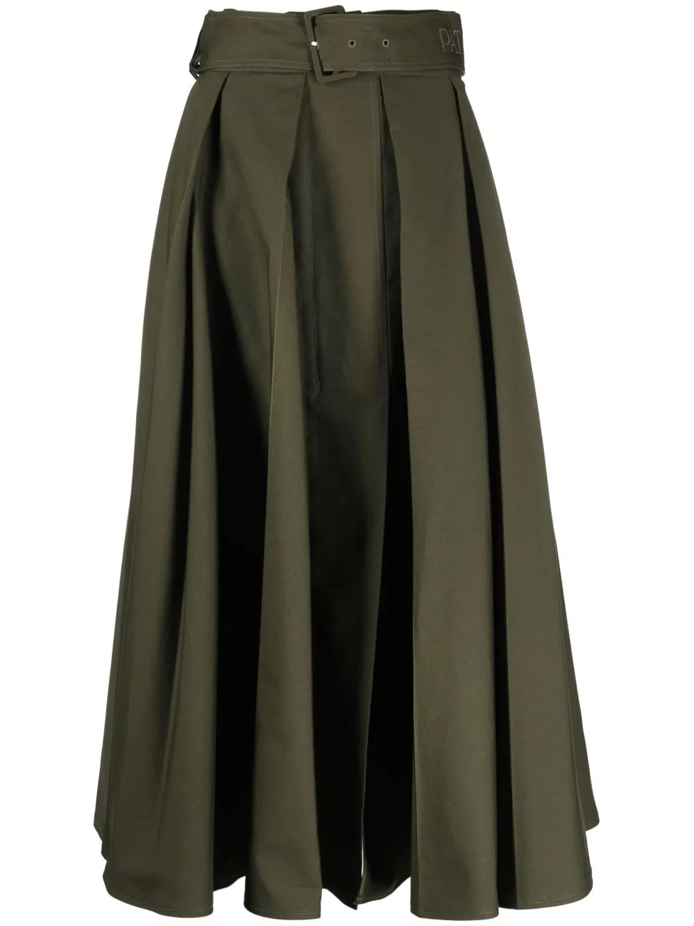 

Patou pleated cotton midi skirt - Green