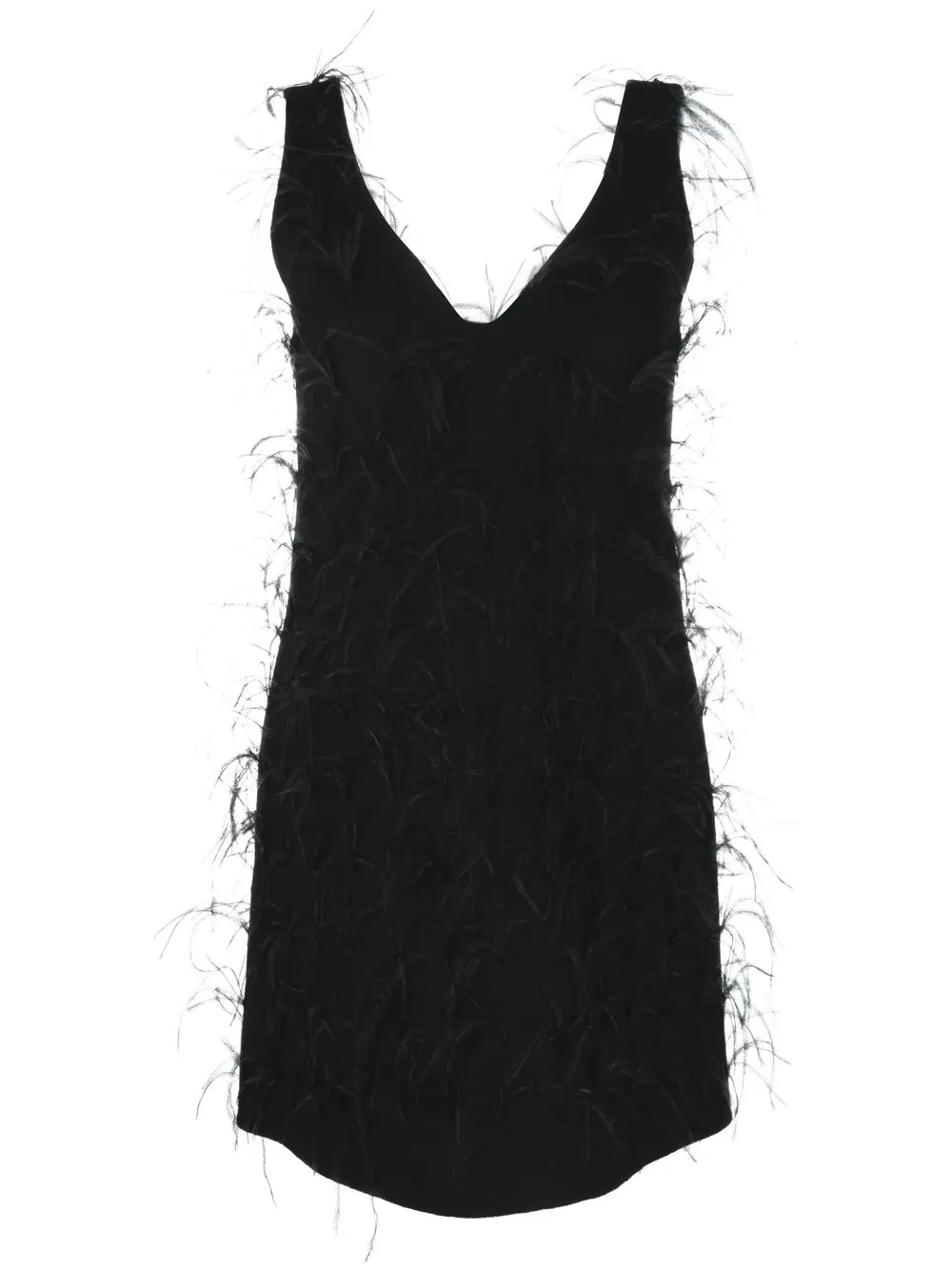 

P.A.R.O.S.H. vestido corto con detalle de plumas - Negro