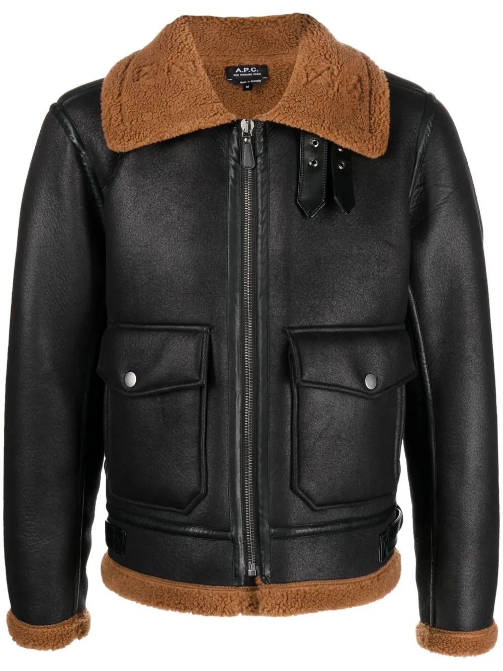 

A.P.C. collared faux leather jacket - Black