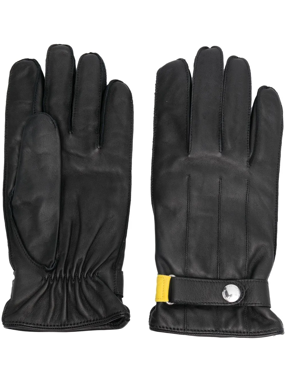 

PS Paul Smith guantes con detalle de pliegues - Negro