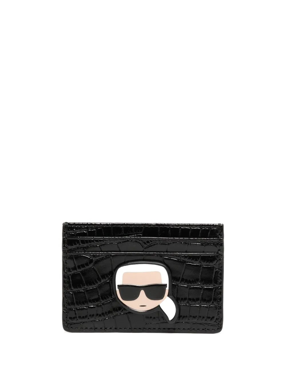 

Karl Lagerfeld cartera con efecto de piel de cocodrilo - Negro