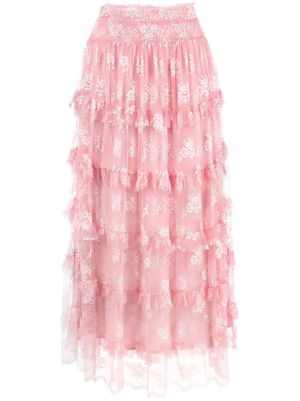 

PINKO lace-detail ruffled skirt