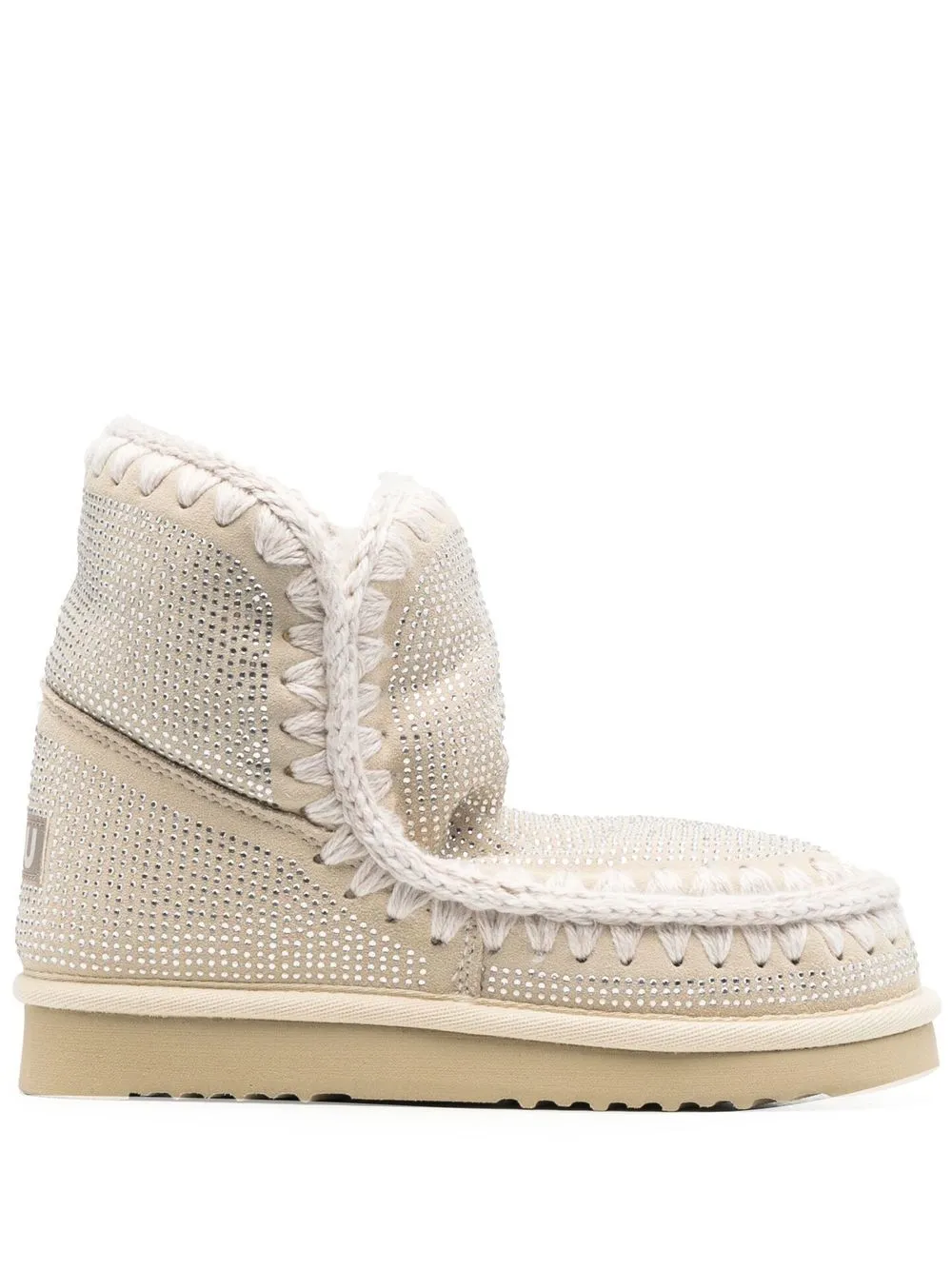 

Mou logo-patch crystal ankle boots - Neutrals