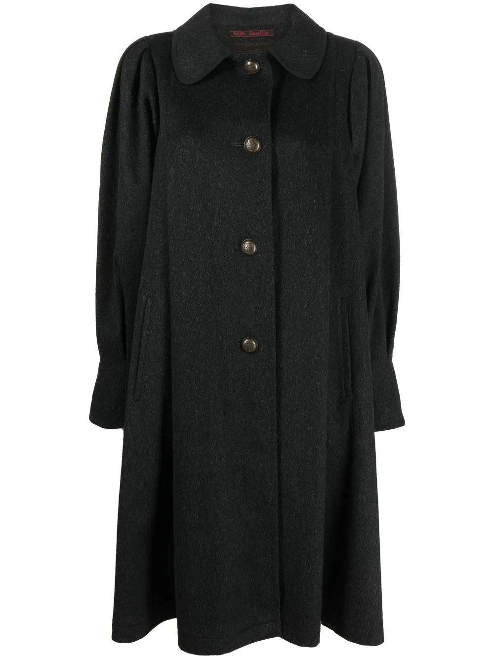 

A.N.G.E.L.O. Vintage Cult 1980s A-line single-breasted coat - Grey
