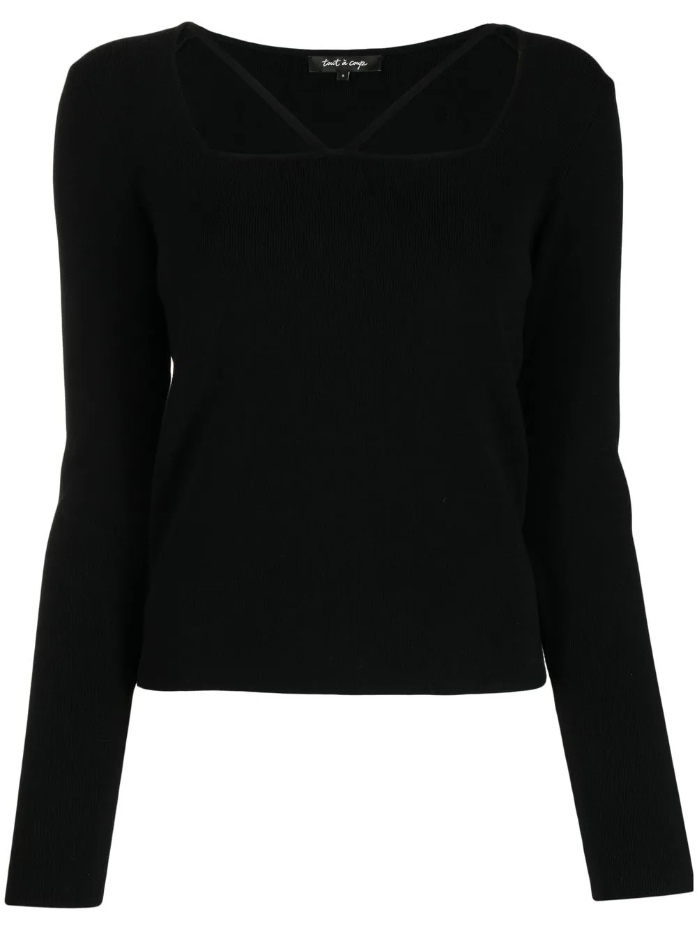 

tout a coup cut-out detail knit top - Black