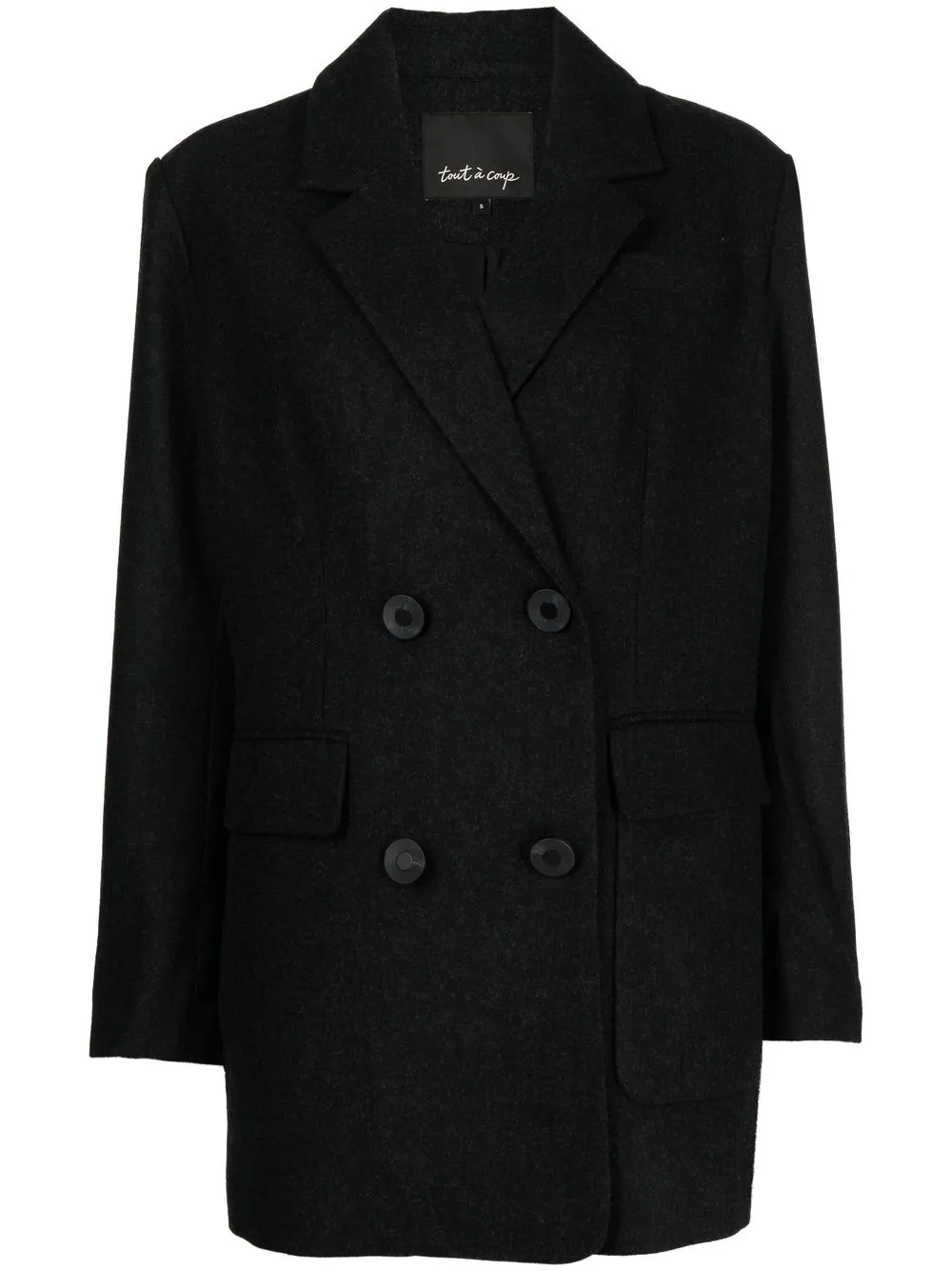 

tout a coup double-breasted tailored blazer - Black