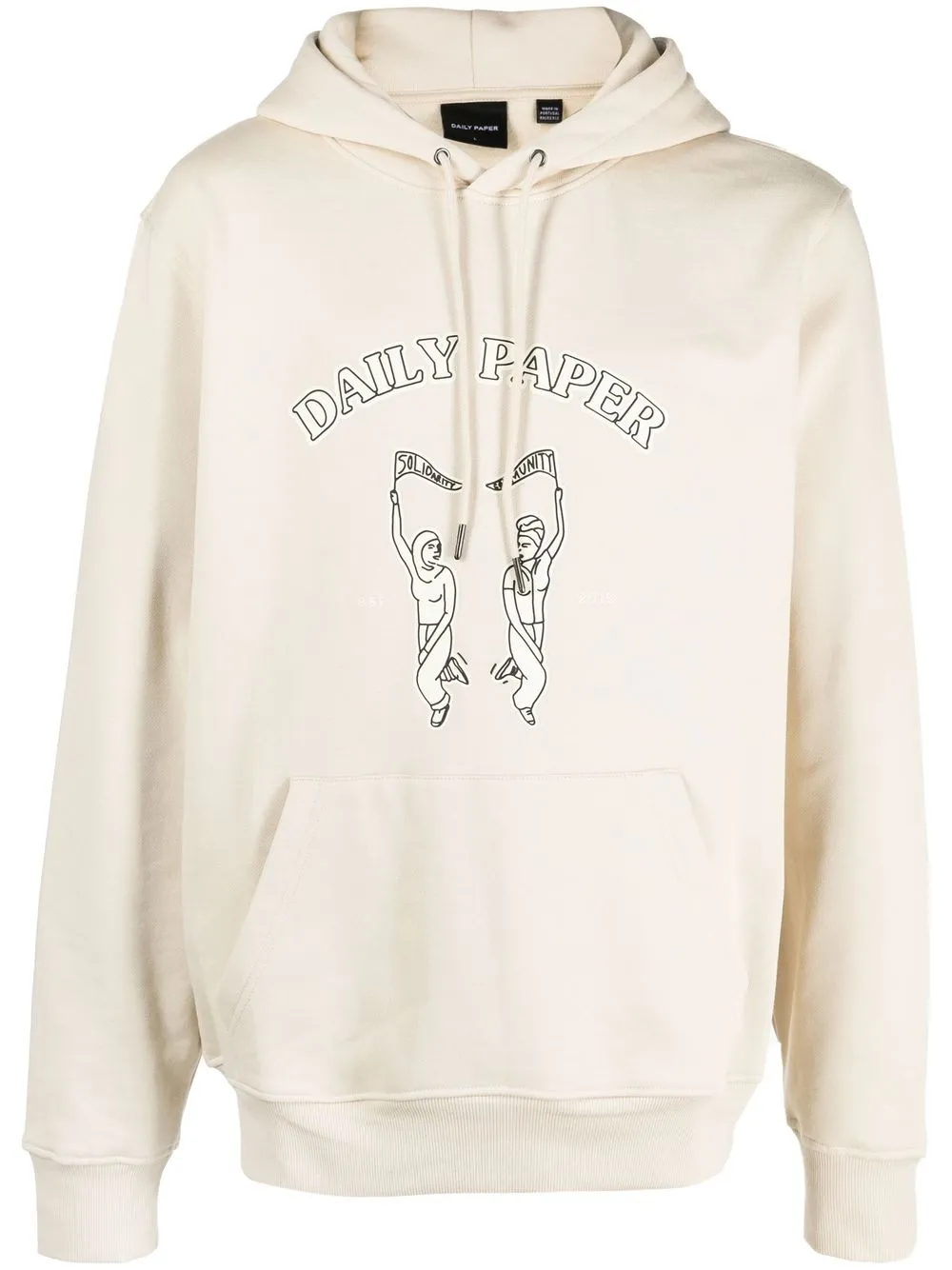 

Daily Paper logo print hoodie - Neutrals