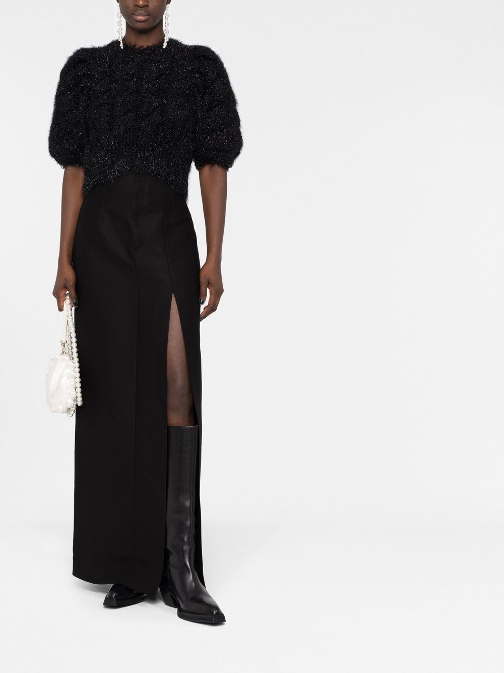 Simone Rocha Top met pofmouwen - Zwart