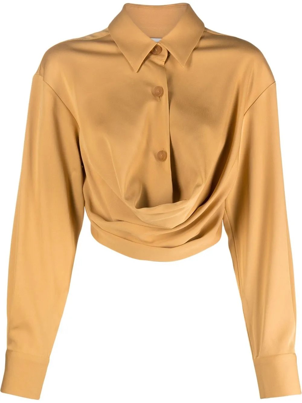 

Christopher Esber draped-design cropped shirt - Yellow