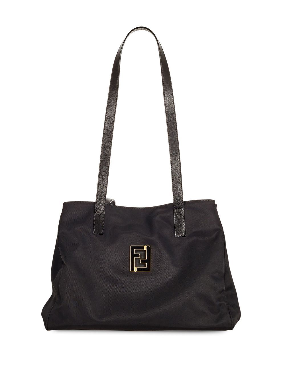 

Fendi Pre-Owned FF logo-plaque tote bag - Black