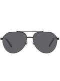 Dolce & Gabbana Eyewear Gros grain pilot-frame sunglasses - Black