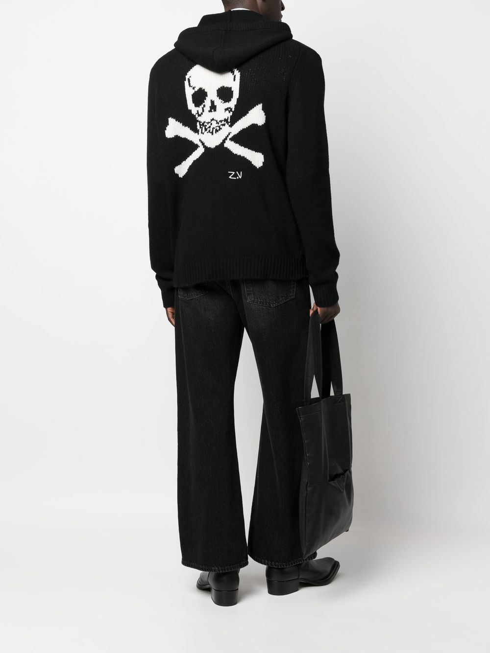 Zadig&Voltaire Skull intarsiaknit zipup Jumper Farfetch