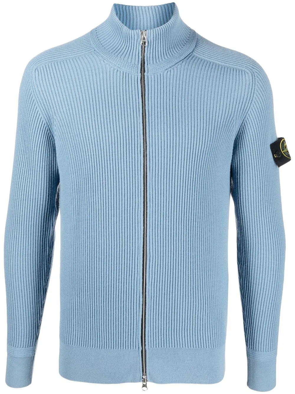 

Stone Island logo-patch detail cardigan - Blue