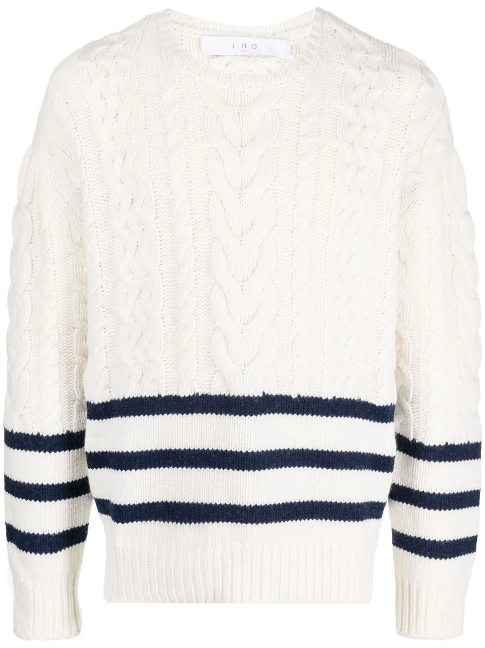 

IRO stripe-print cable-knit jumper - White