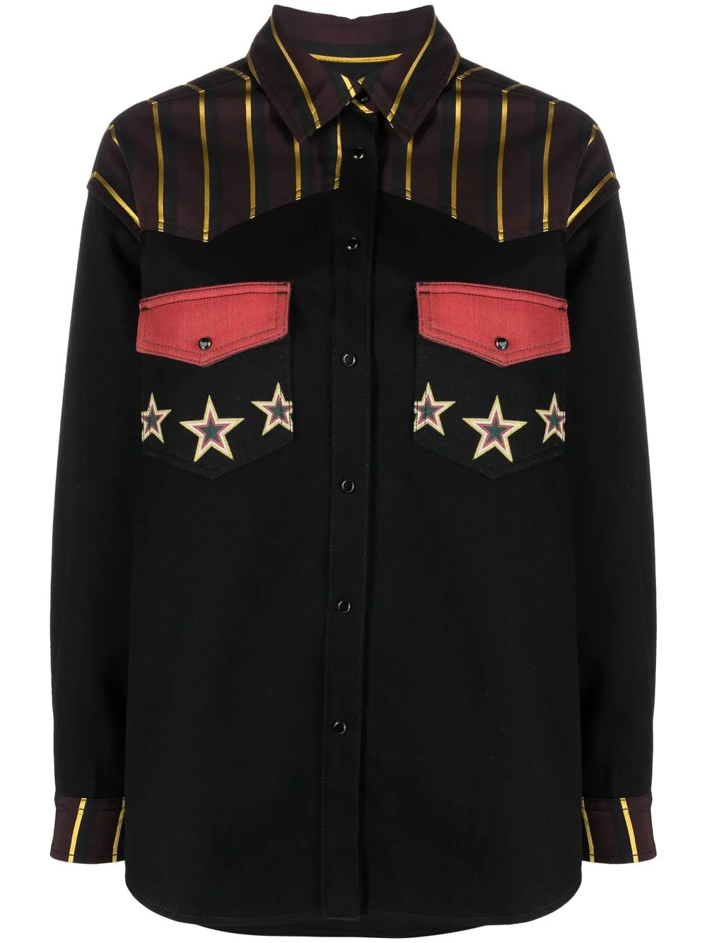 

ETRO crest-motif panelled shirt - Black