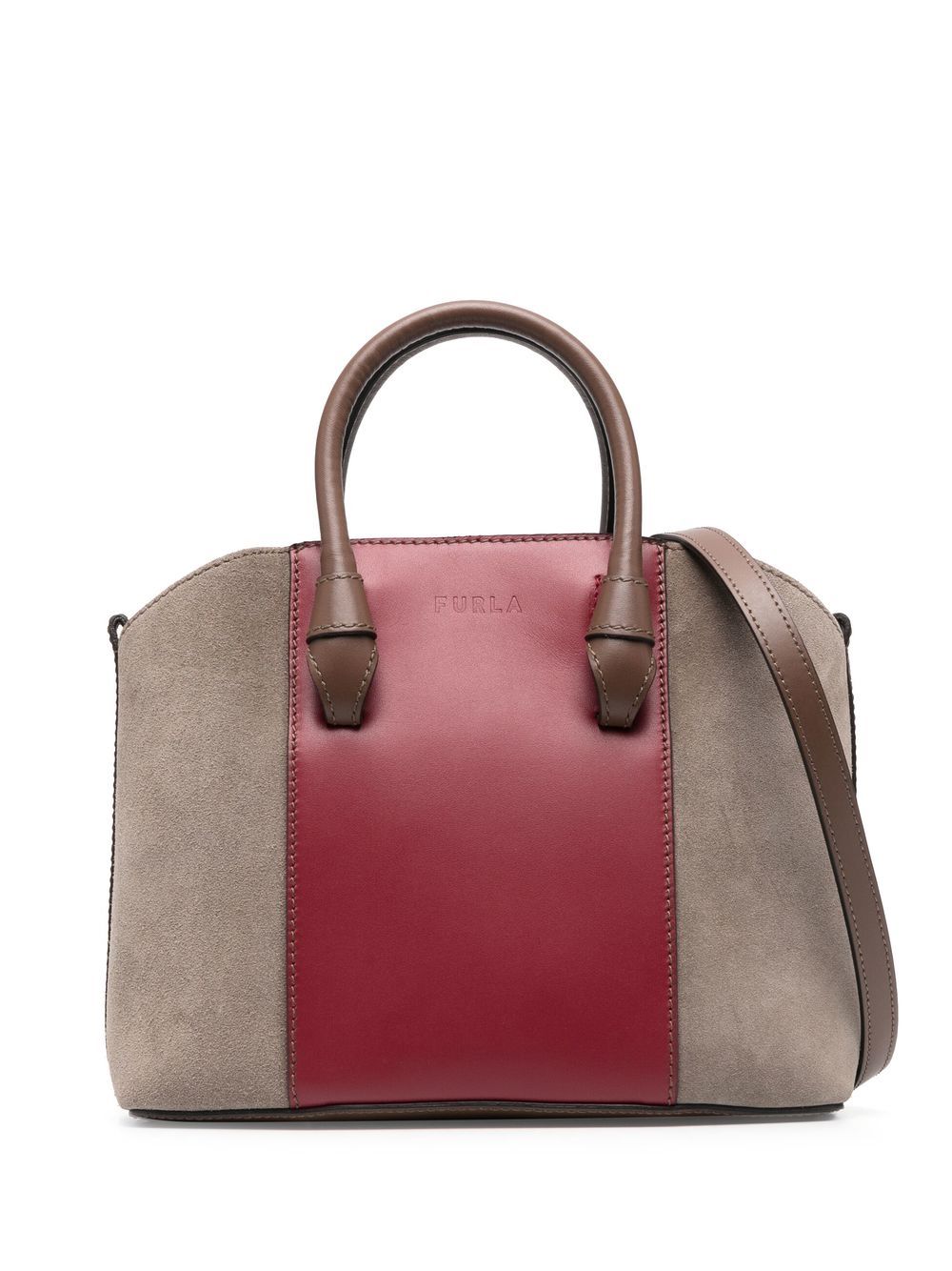 

Furla two-tone leather tote bag - Brown