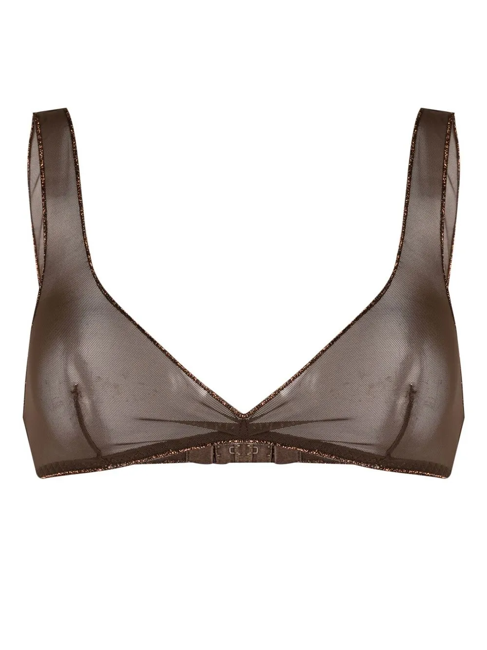 

Oséree bralette de malla con detalle metalizado - Marrón