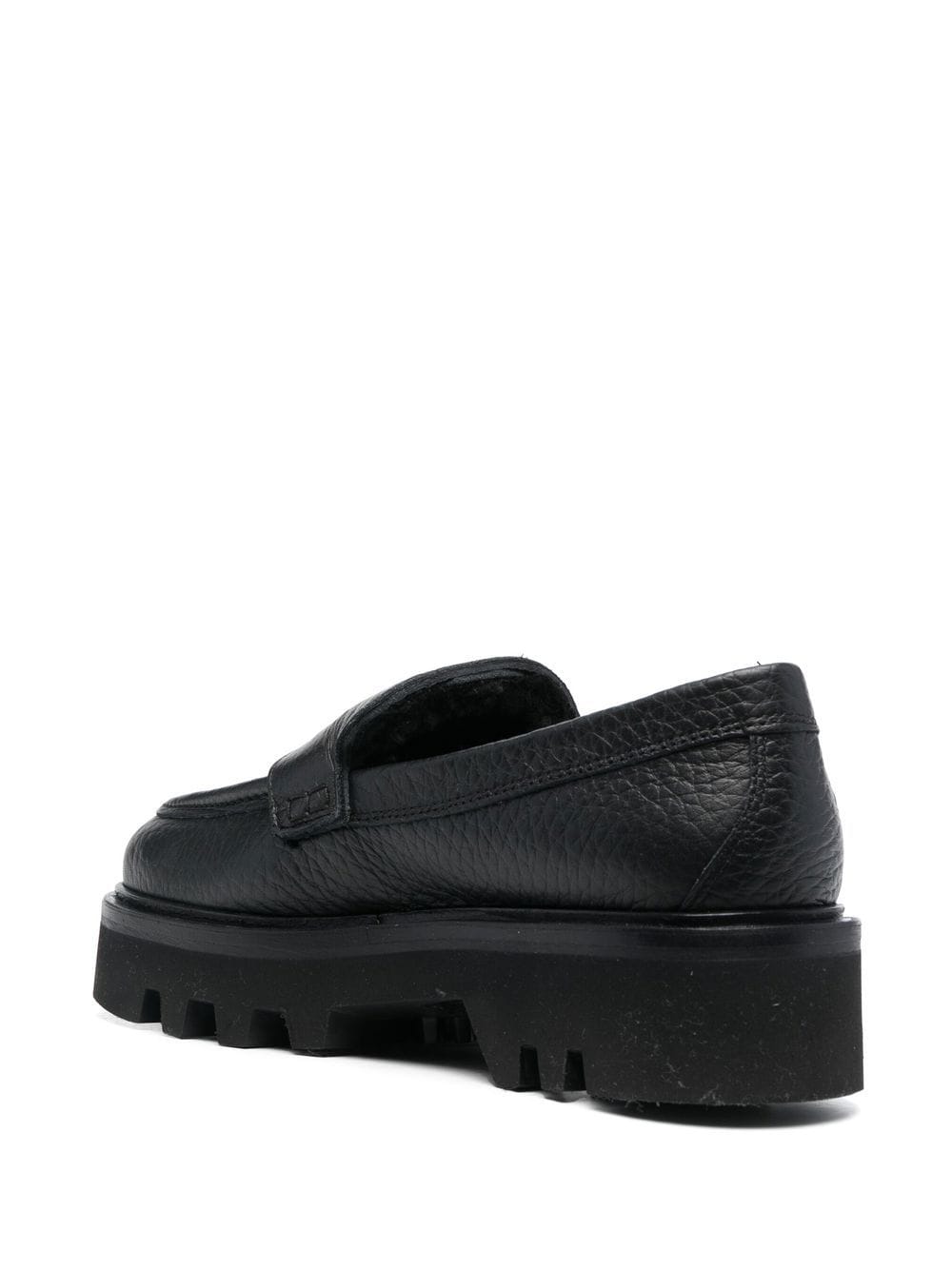 furla debossed-logo ridged-sole loafers - black