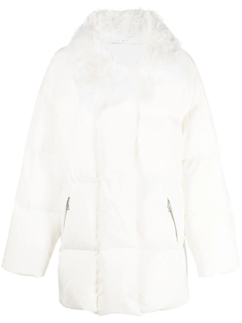 

IRO contrasting-collar puffer jacket - Neutrals