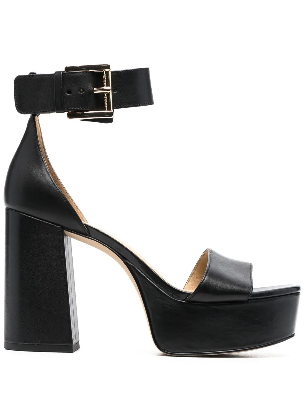 

Michael Michael Kors buckled leather platform sandals - Black