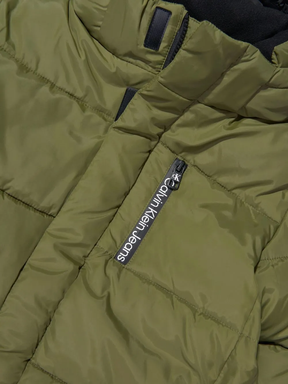  Calvin Klein Jeans Gefütterte Jacke Mit Logo   Grün 