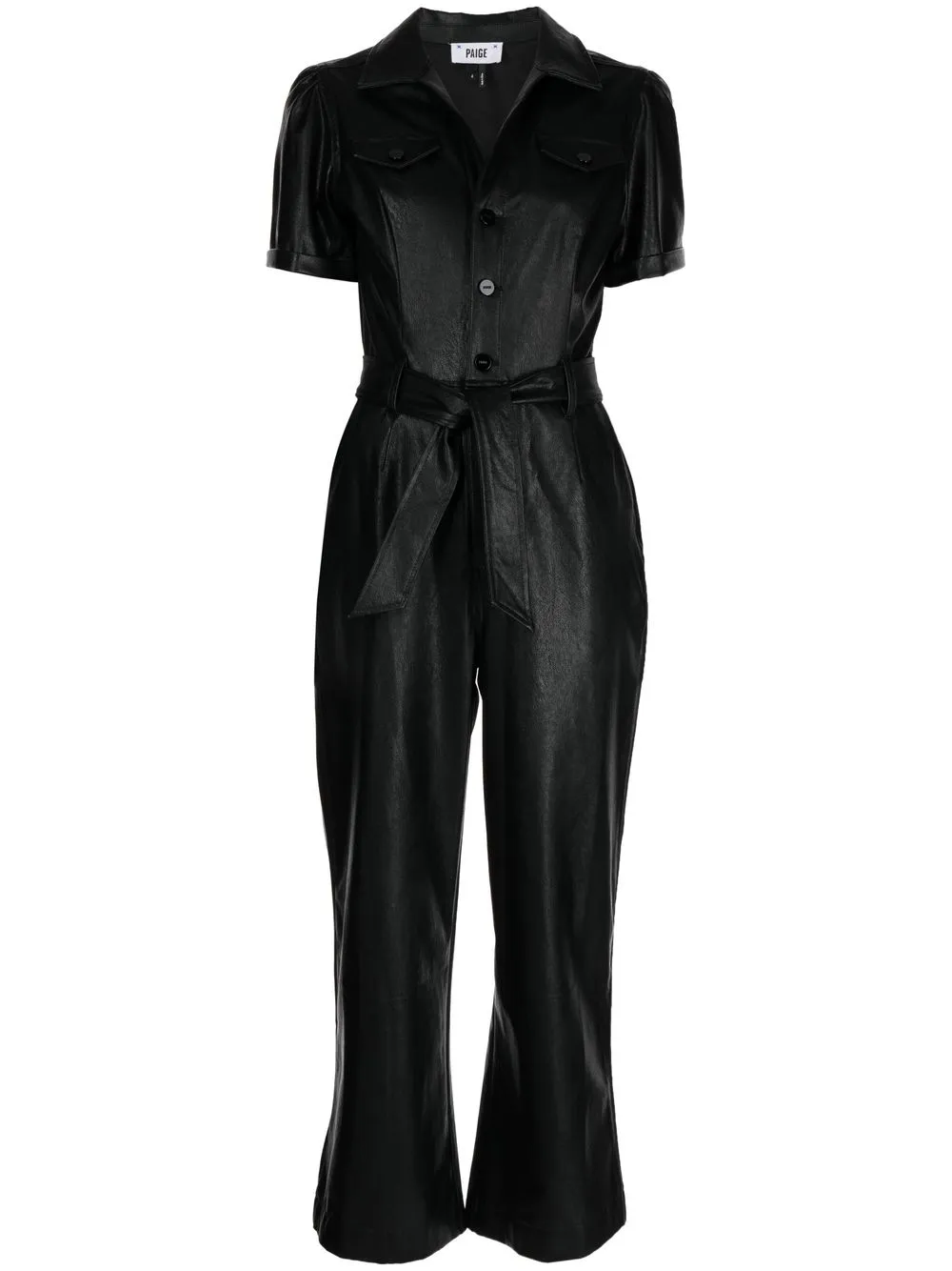 

PAIGE Annesa faux-leather jumpsuit - Black