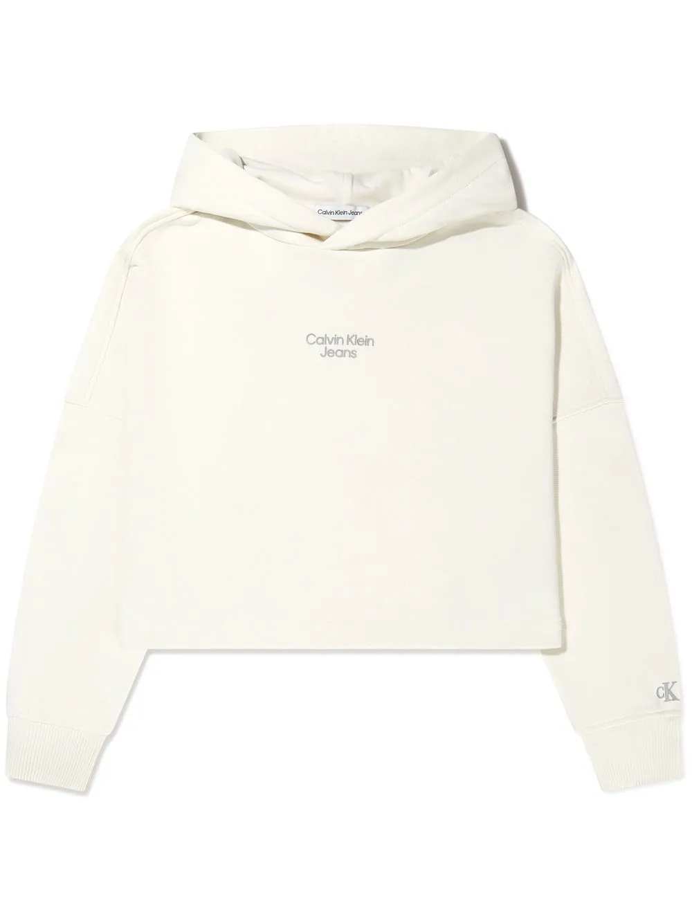 

Calvin Klein Kids logo-print cropped hoodie - White