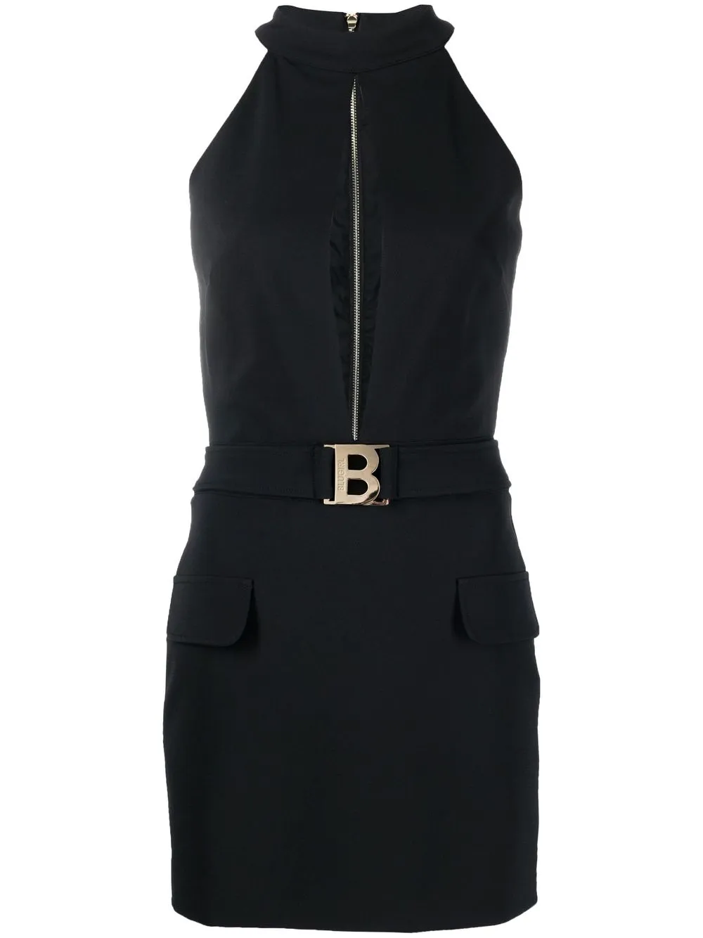 

Blugirl vestido corto con cuello halter - Negro