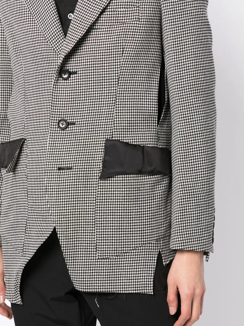 Shop Sulvam Houndstooth Layered Blazer In Black